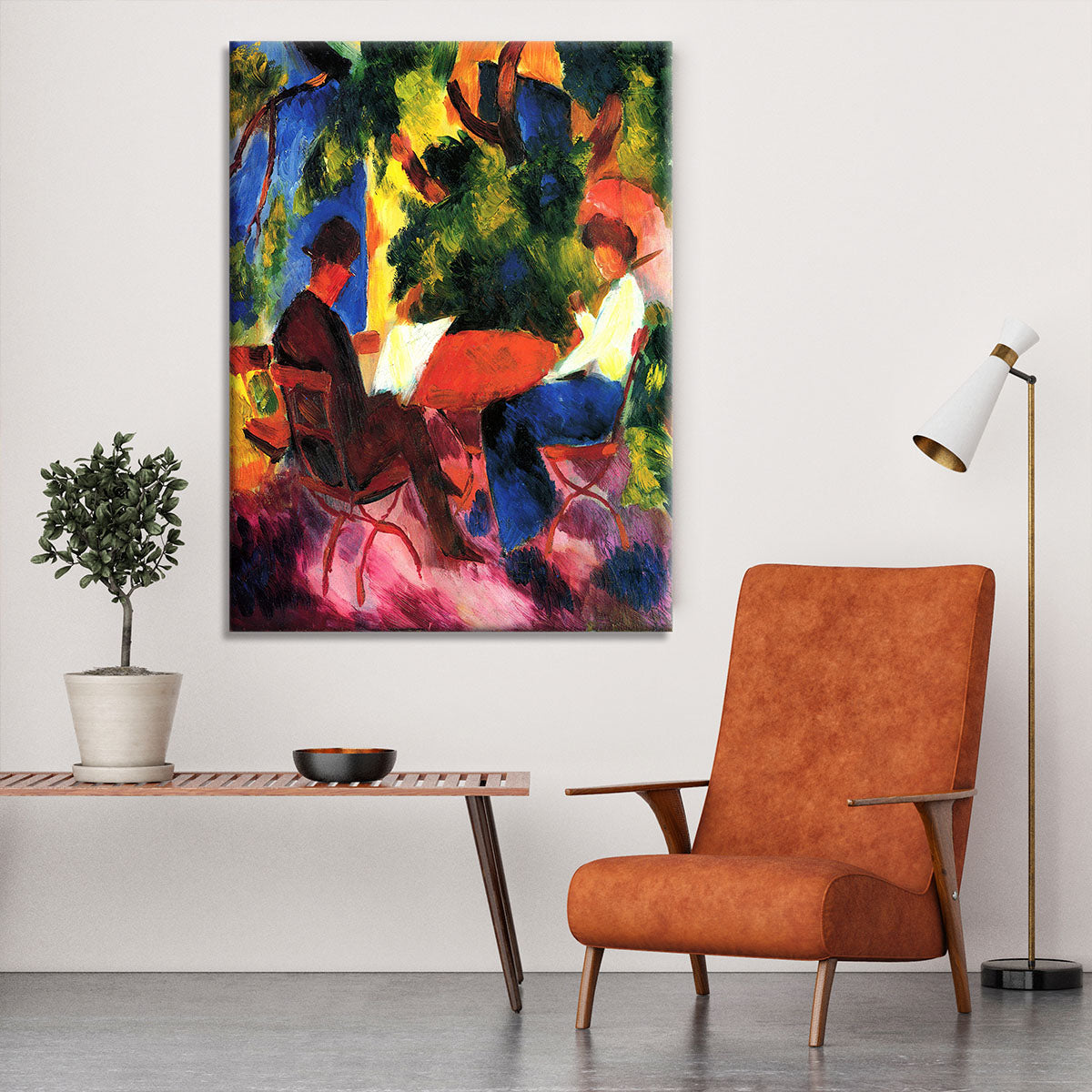 Couple at the garden table by Macke Canvas Print or Poster - Canvas Art Rocks - 6