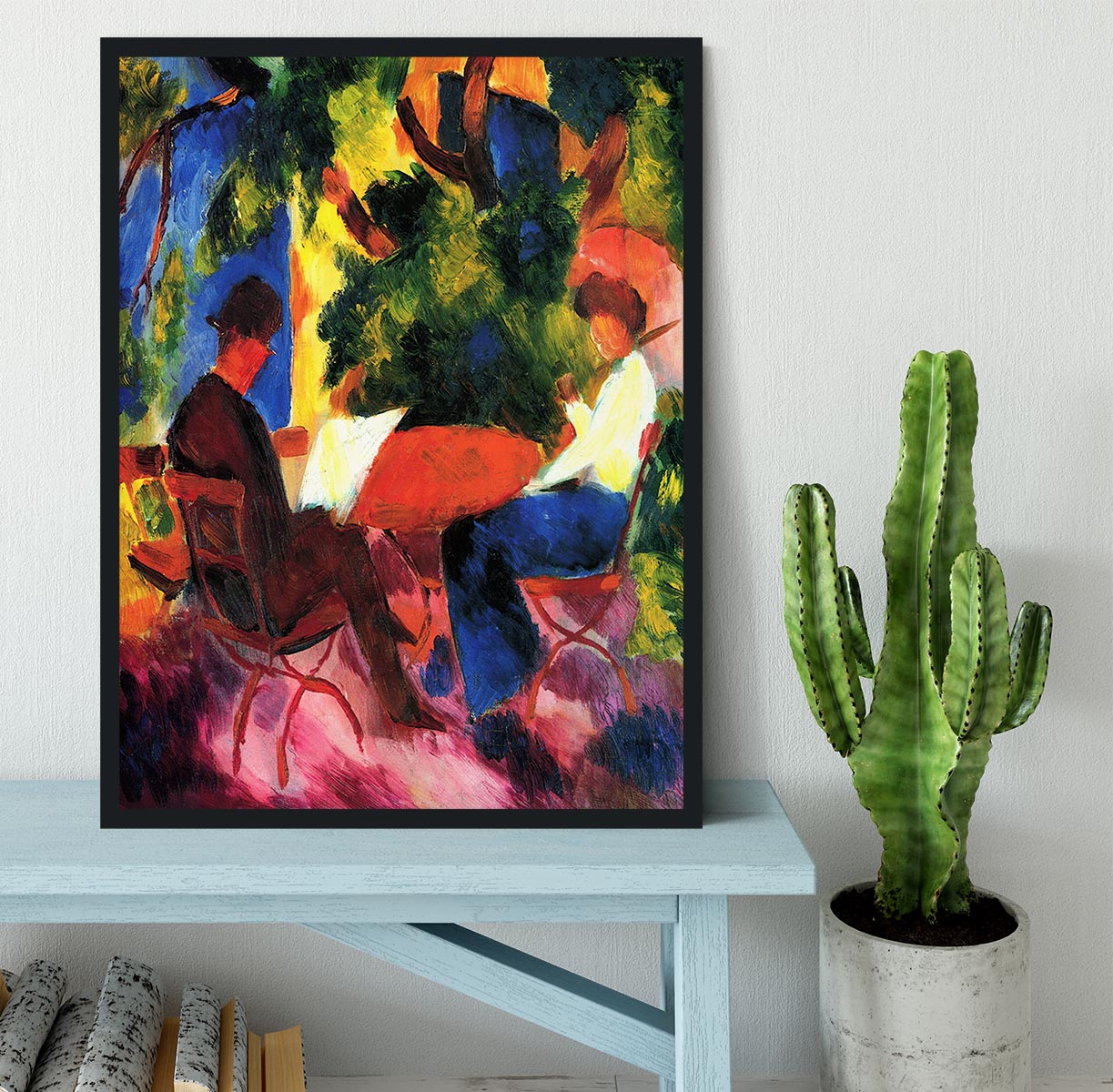 Couple at the garden table by Macke Framed Print - Canvas Art Rocks - 2