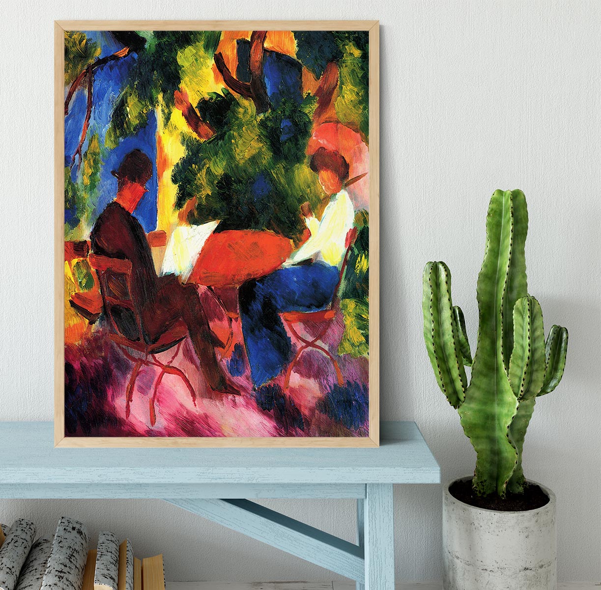 Couple at the garden table by Macke Framed Print - Canvas Art Rocks - 4