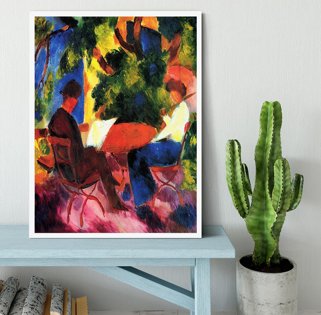 Couple at the garden table by Macke Framed Print - Canvas Art Rocks -6