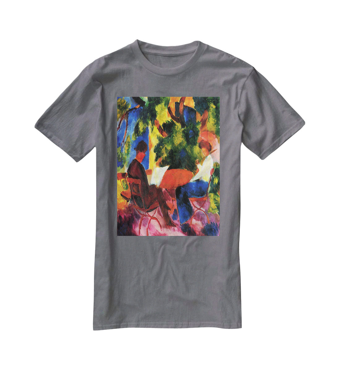 Couple at the garden table by Macke T-Shirt - Canvas Art Rocks - 3