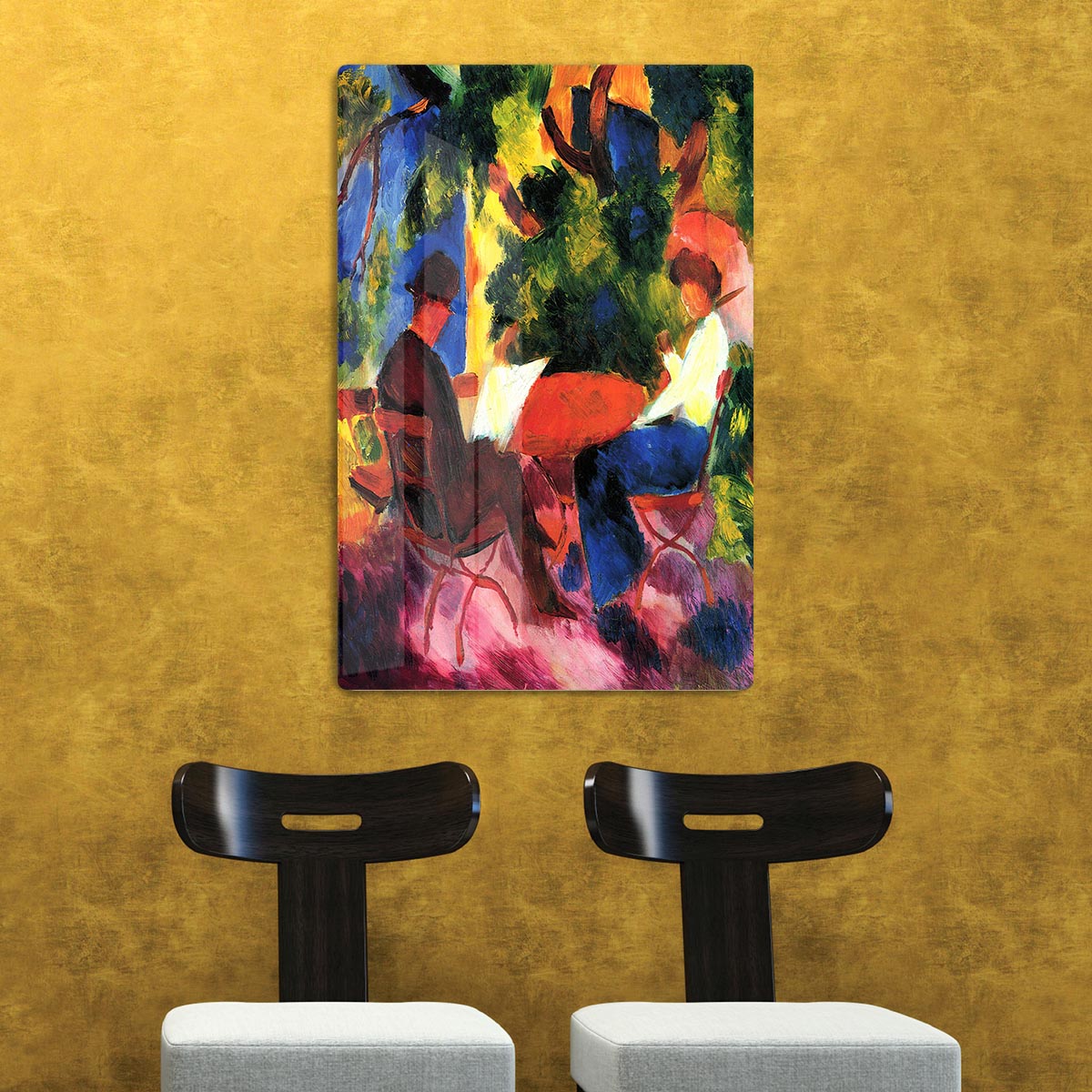 Couple at the garden table by Macke Acrylic Block - Canvas Art Rocks - 2