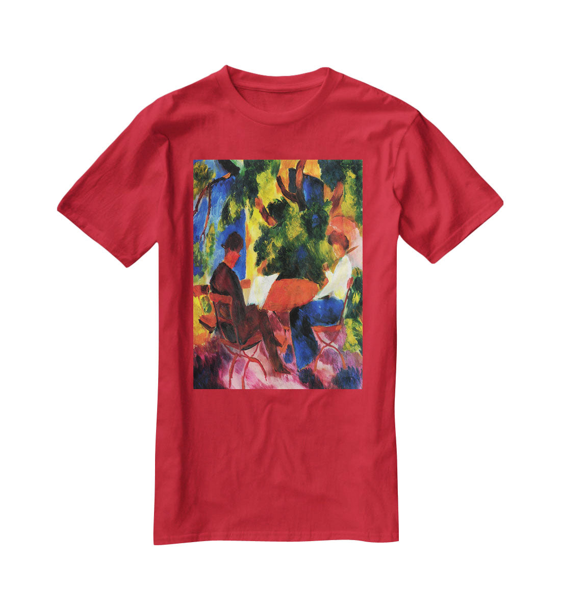 Couple at the garden table by Macke T-Shirt - Canvas Art Rocks - 4