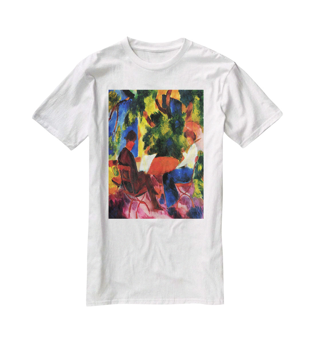 Couple at the garden table by Macke T-Shirt - Canvas Art Rocks - 5