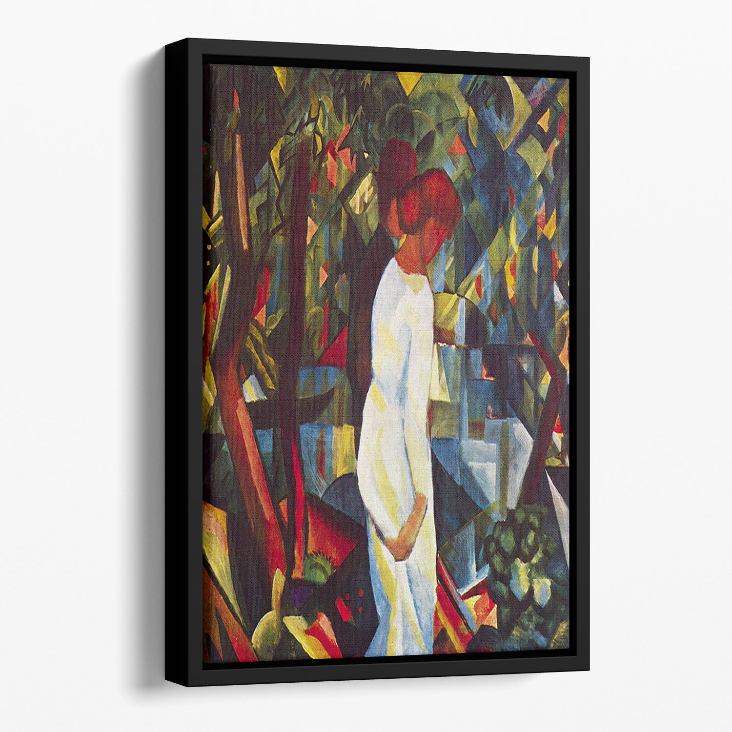 Couple in the forest by Macke Floating Framed Canvas - Canvas Art Rocks - 1