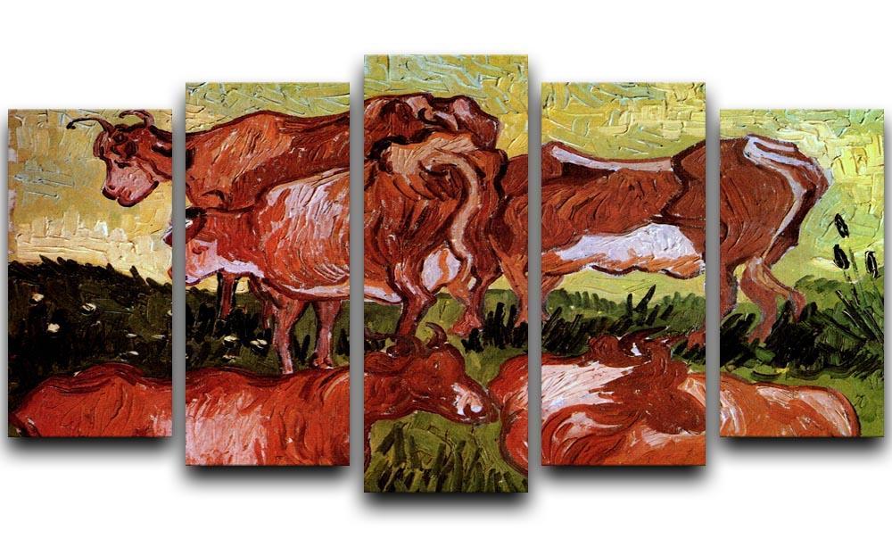 Cows after Jordaens by Van Gogh 5 Split Panel Canvas  - Canvas Art Rocks - 1