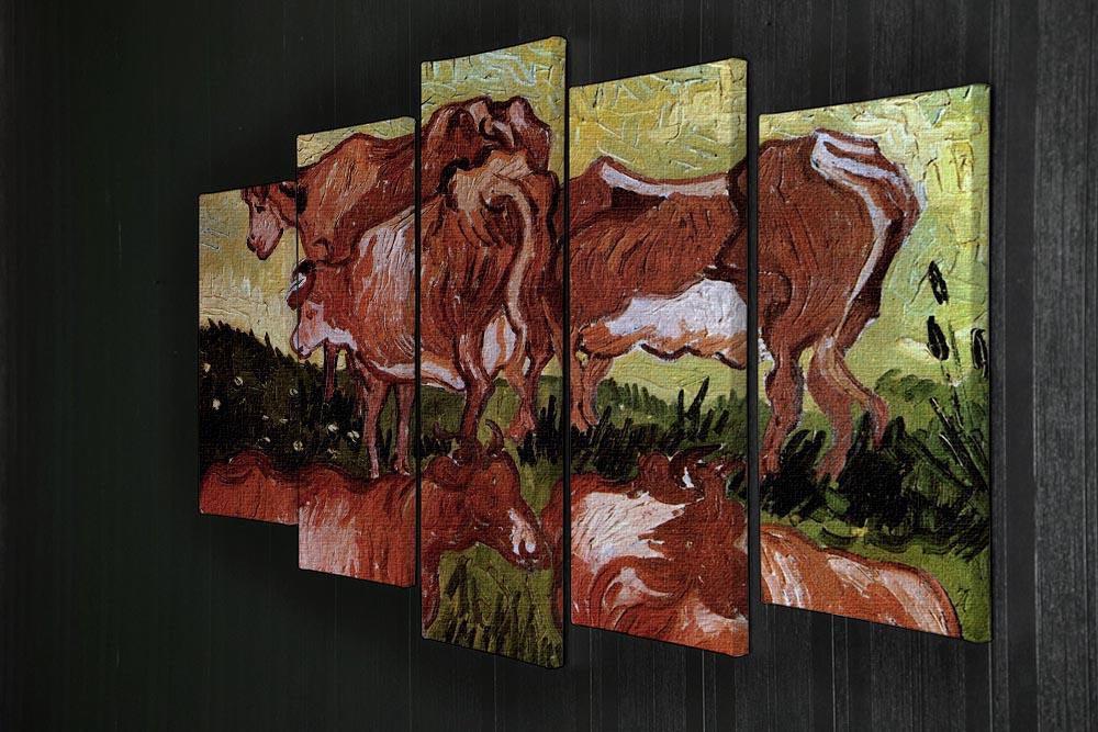 Cows after Jordaens by Van Gogh 5 Split Panel Canvas - Canvas Art Rocks - 2