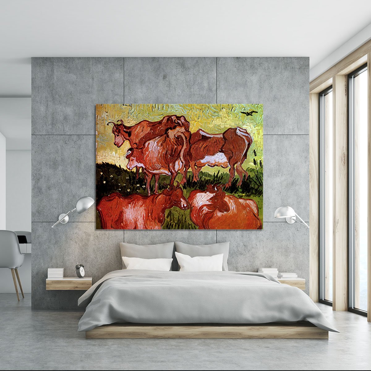Cows after Jordaens by Van Gogh Canvas Print or Poster