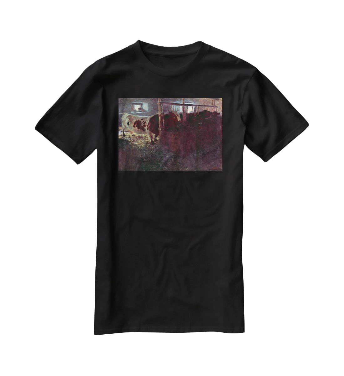 Cows in Stall by Klimt T-Shirt - Canvas Art Rocks - 1