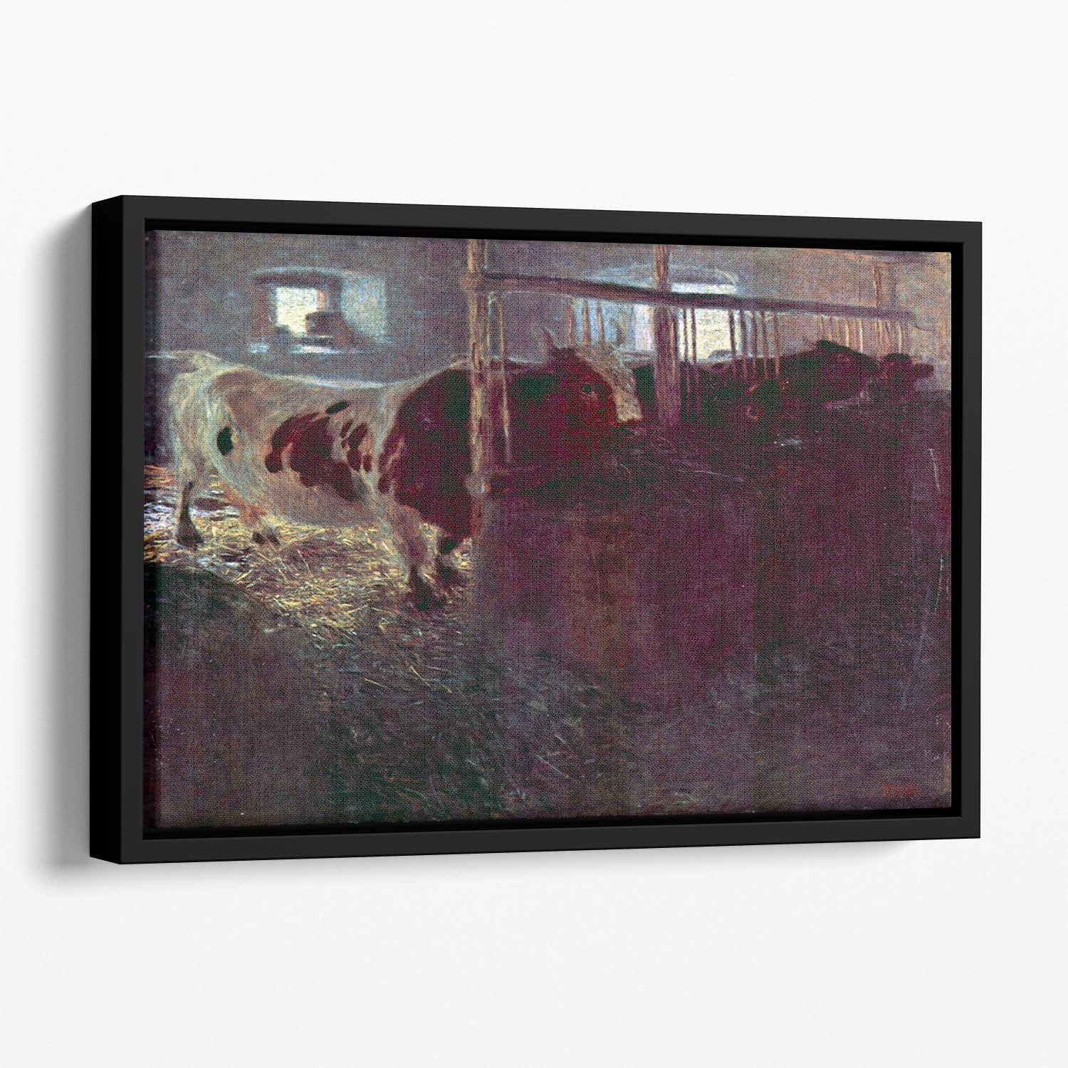 Cows in Stall by Klimt Floating Framed Canvas