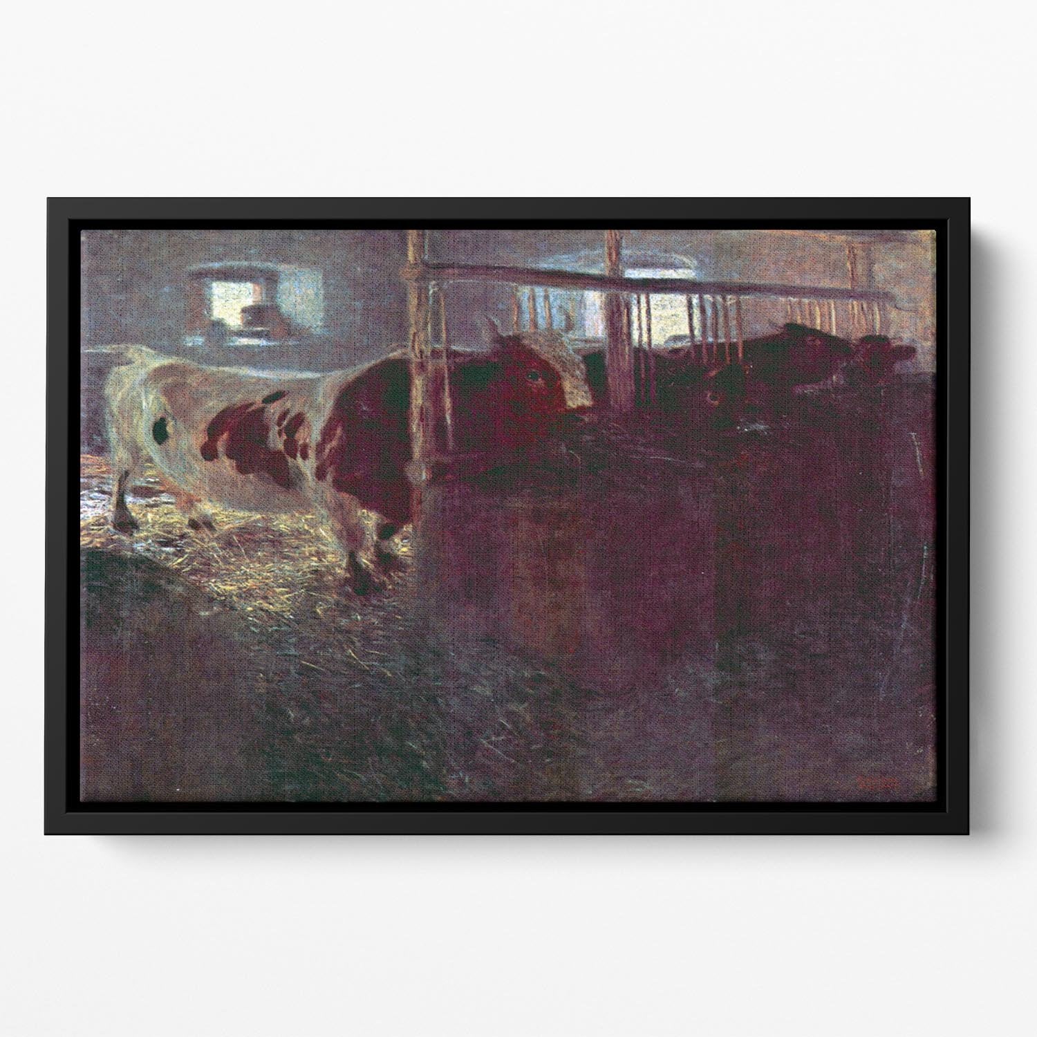 Cows in Stall by Klimt Floating Framed Canvas