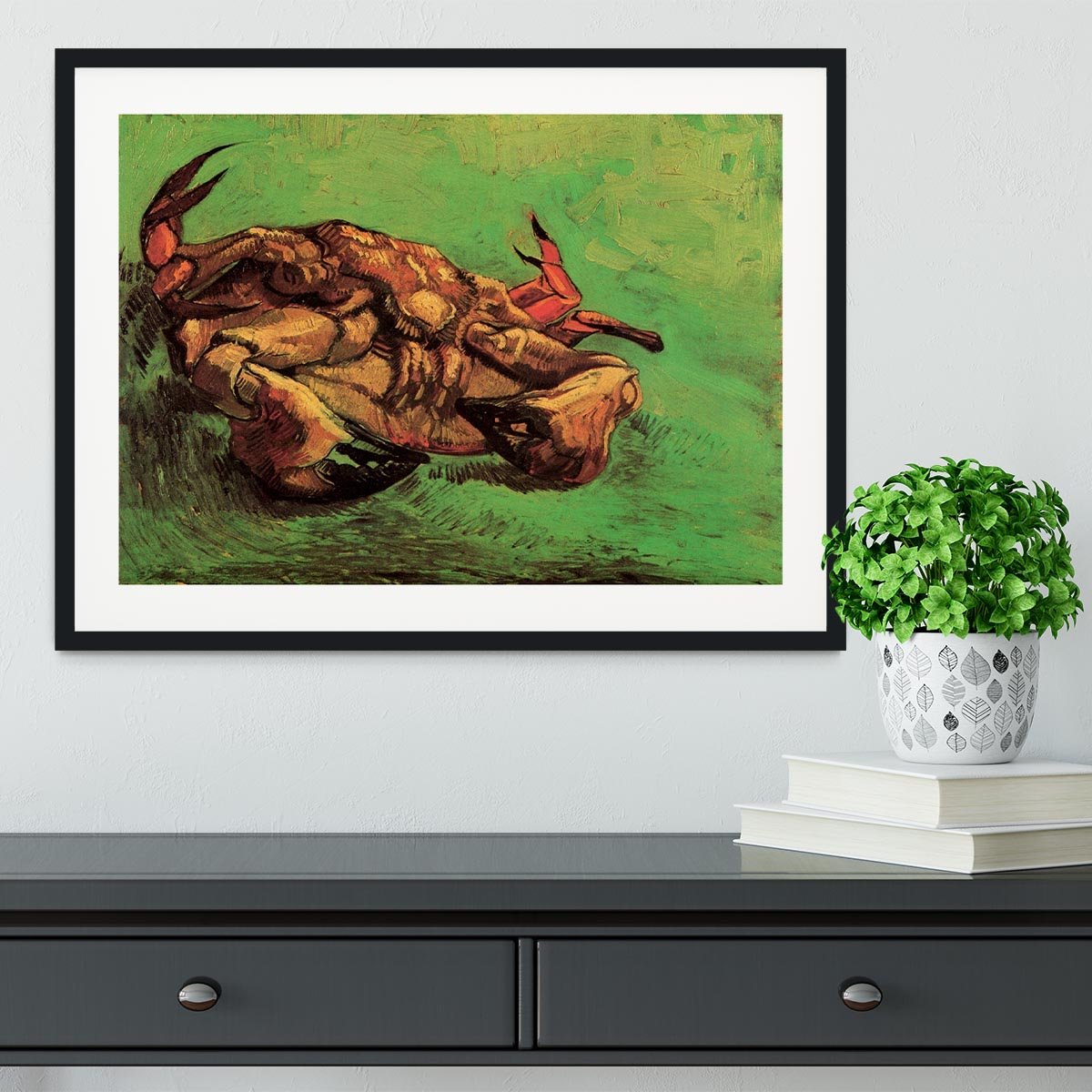 Crab on Its Back by Van Gogh Framed Print - Canvas Art Rocks - 1