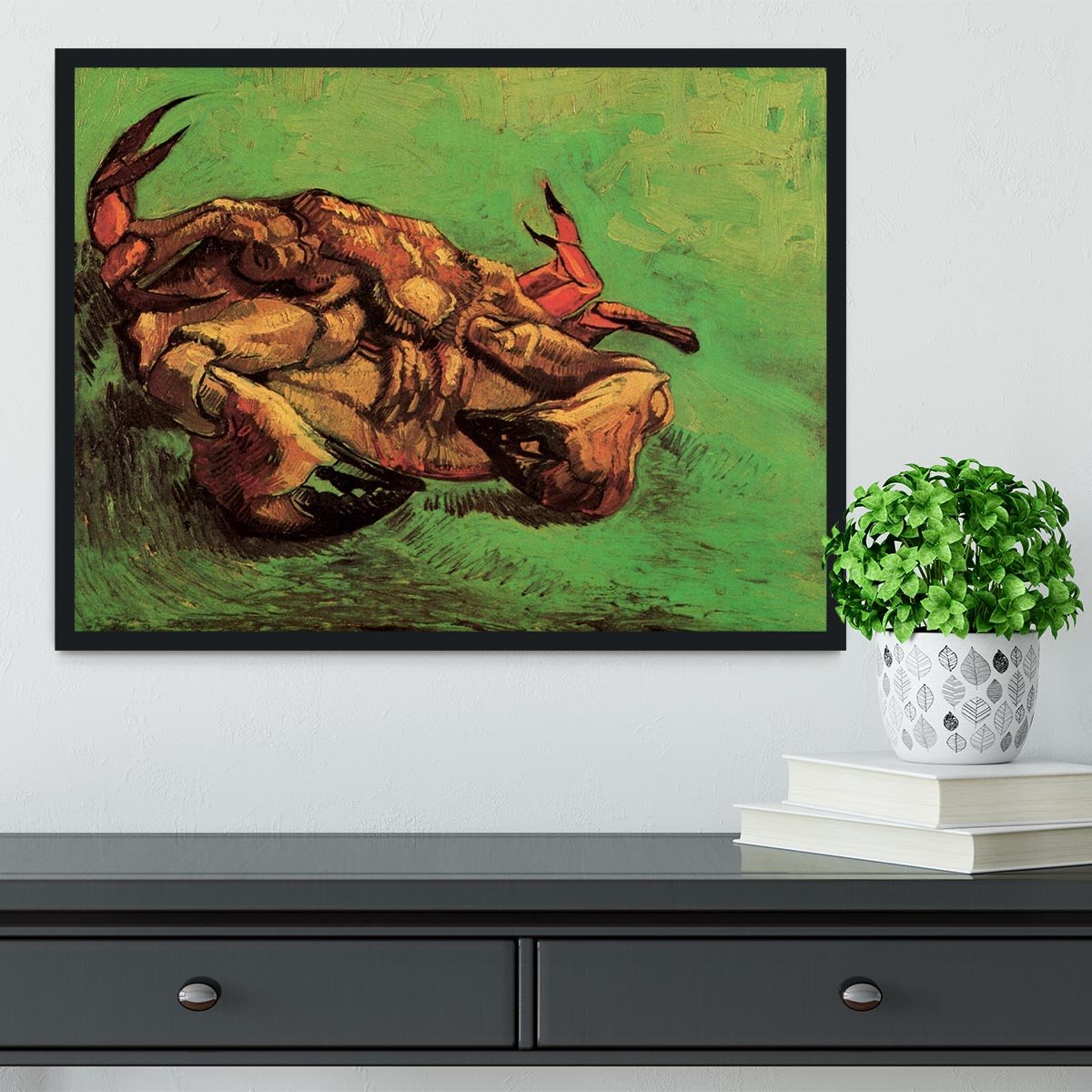 Crab on Its Back by Van Gogh Framed Print - Canvas Art Rocks - 2