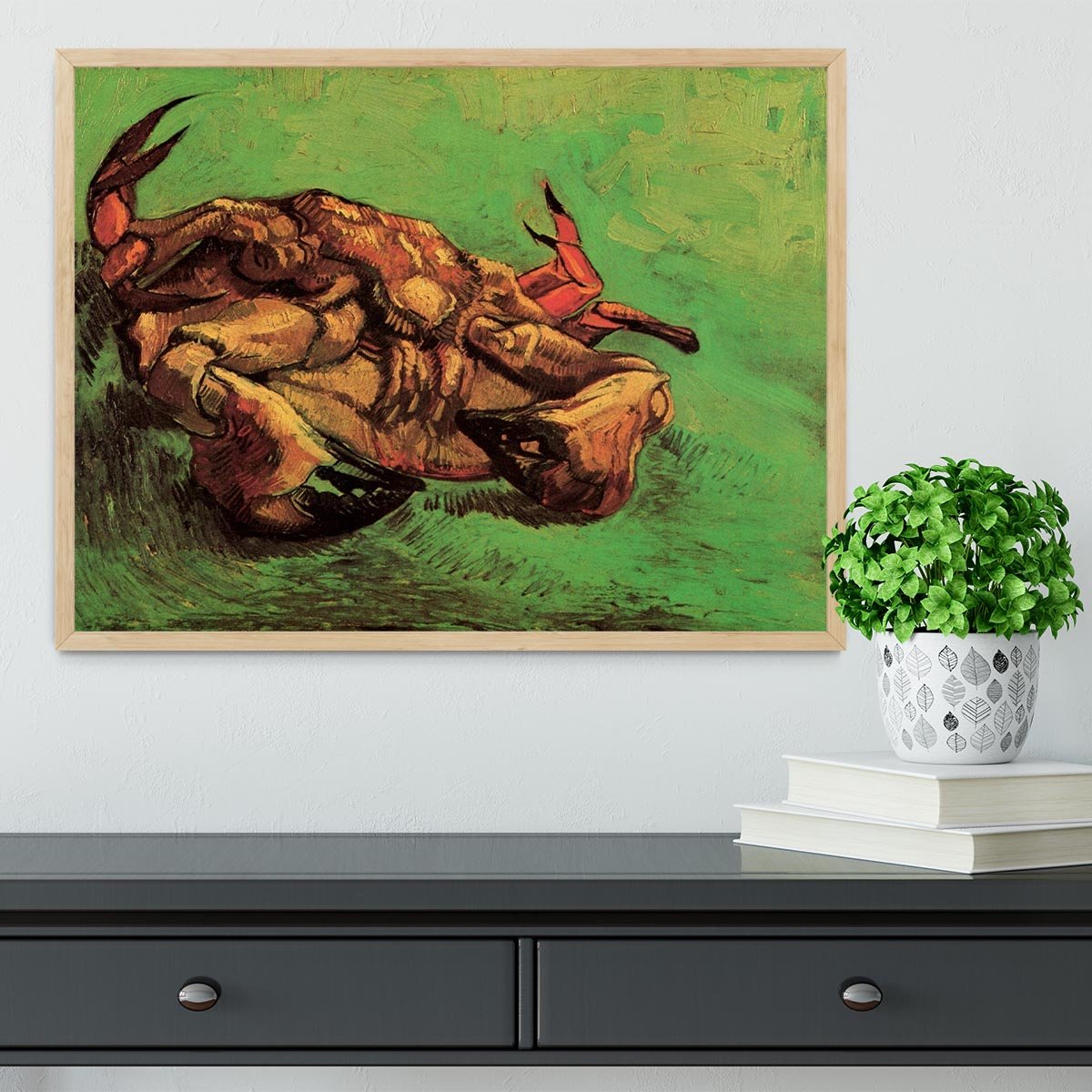 Crab on Its Back by Van Gogh Framed Print - Canvas Art Rocks - 4