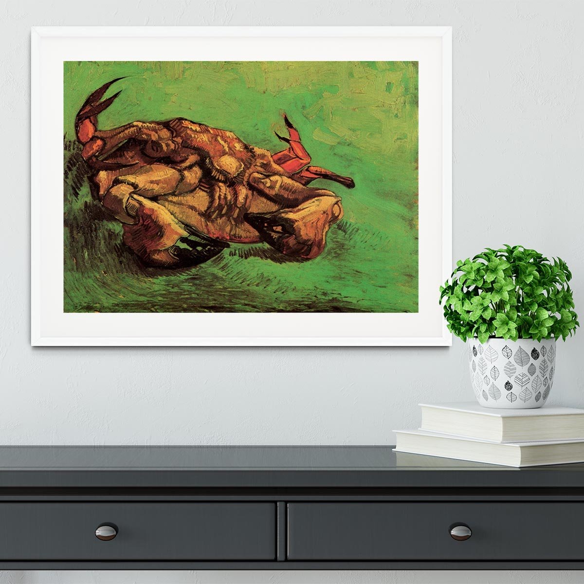 Crab on Its Back by Van Gogh Framed Print - Canvas Art Rocks - 5