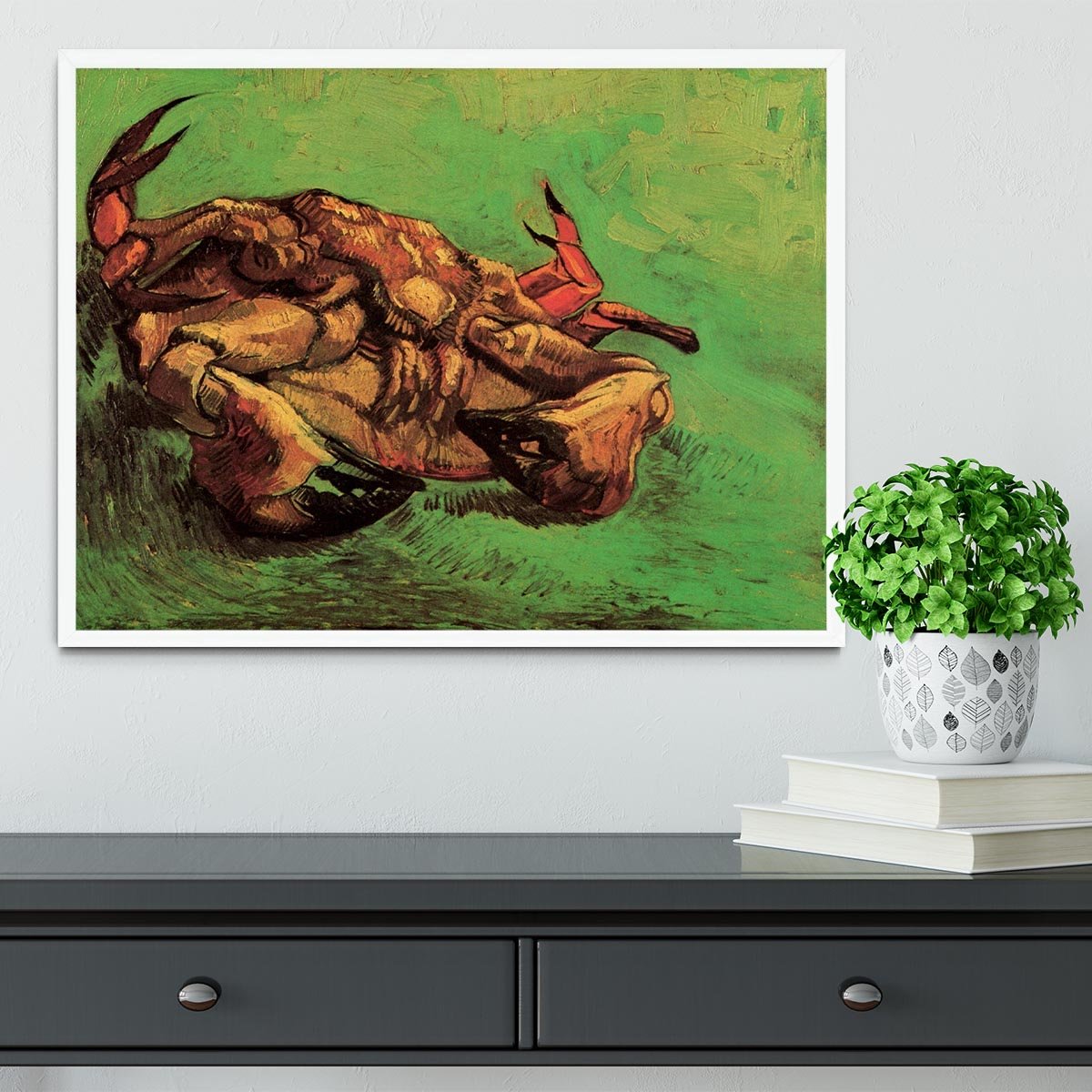 Crab on Its Back by Van Gogh Framed Print - Canvas Art Rocks -6