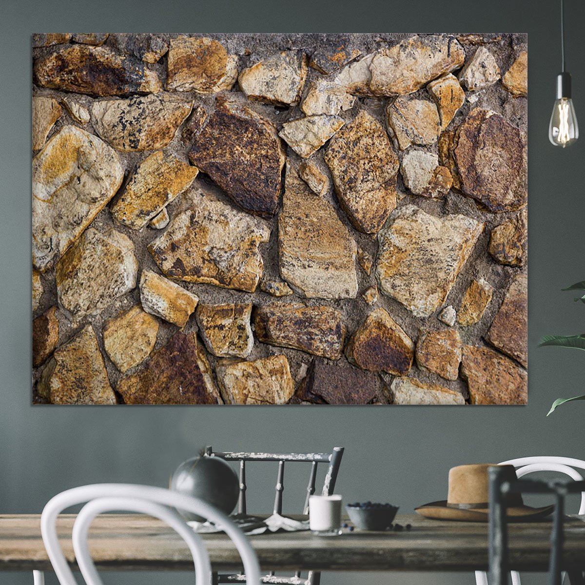 Cracked brick wall background Canvas Print or Poster
