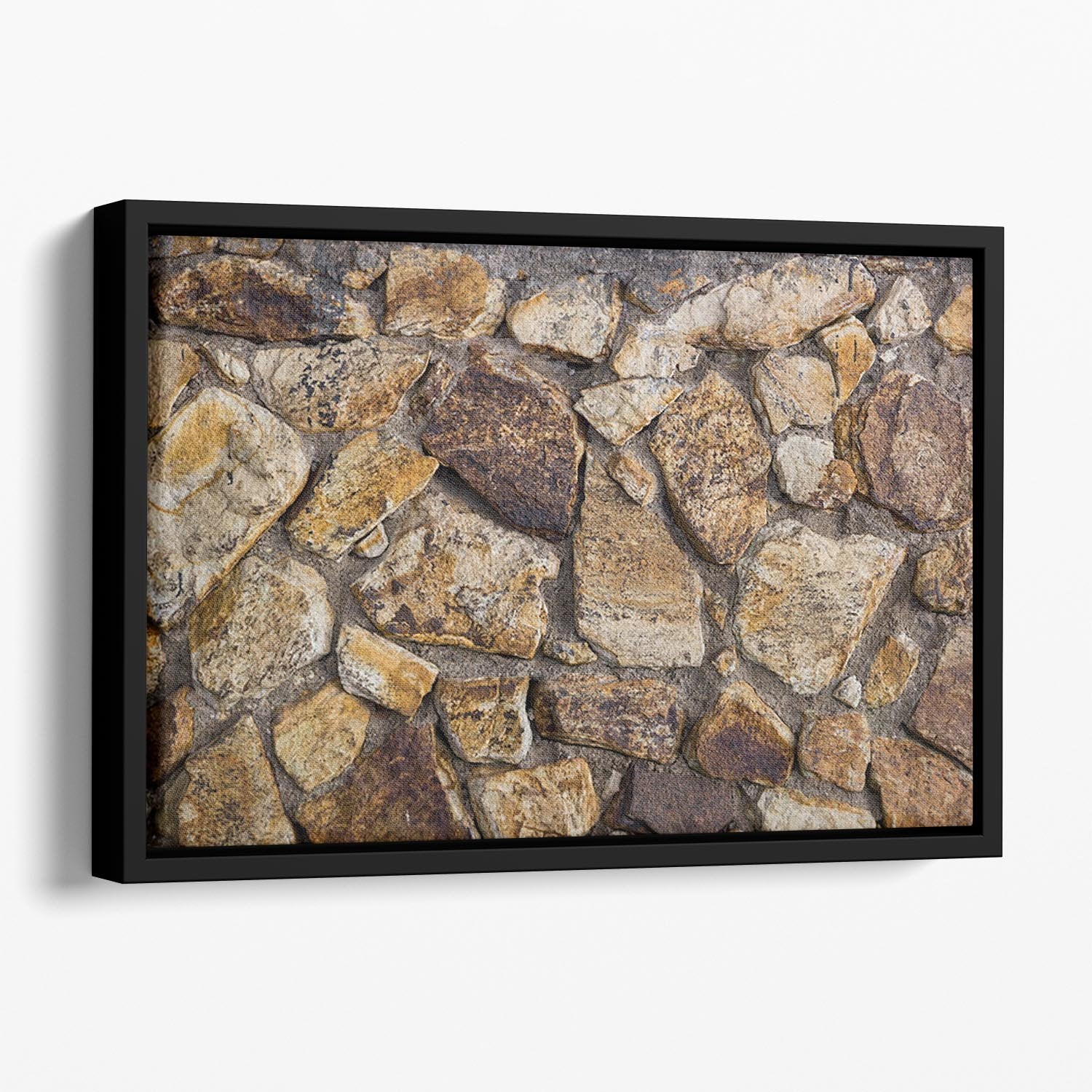 Cracked brick wall background Floating Framed Canvas - Canvas Art Rocks - 1