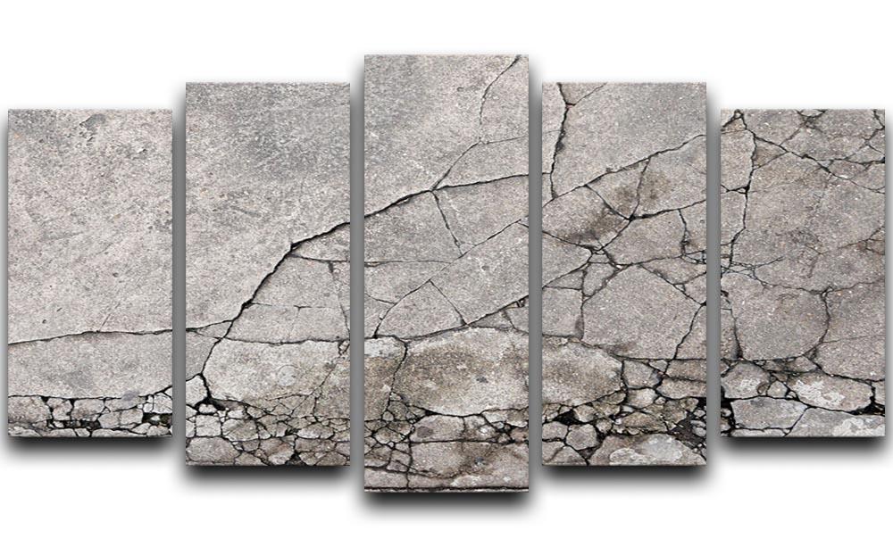 Cracked concrete 5 Split Panel Canvas - Canvas Art Rocks - 1