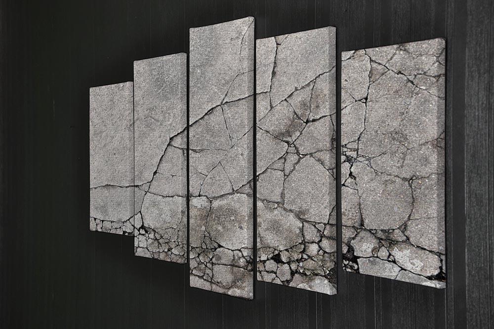 Cracked concrete 5 Split Panel Canvas - Canvas Art Rocks - 2