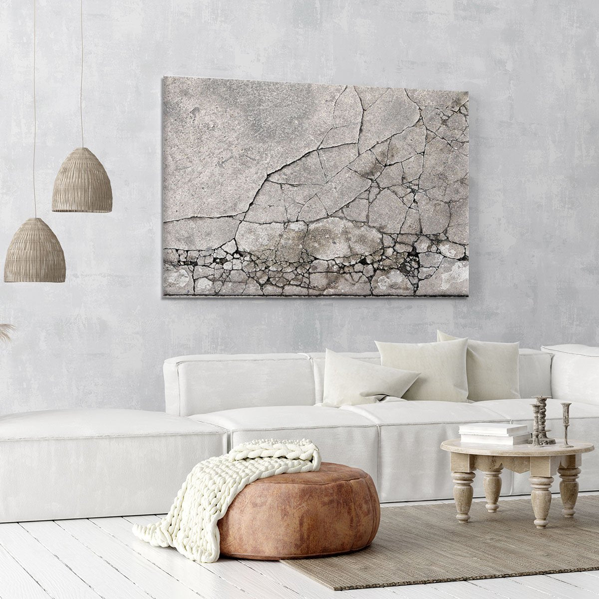 Cracked concrete Canvas Print or Poster