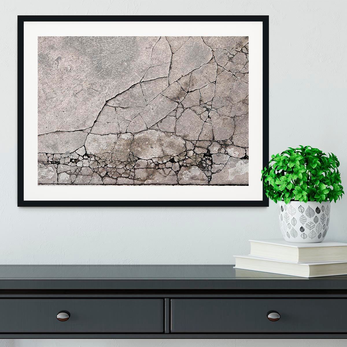 Cracked concrete Framed Print - Canvas Art Rocks - 1