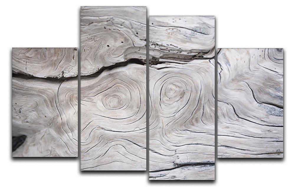 Cracks and structures in wood 4 Split Panel Canvas - Canvas Art Rocks - 1