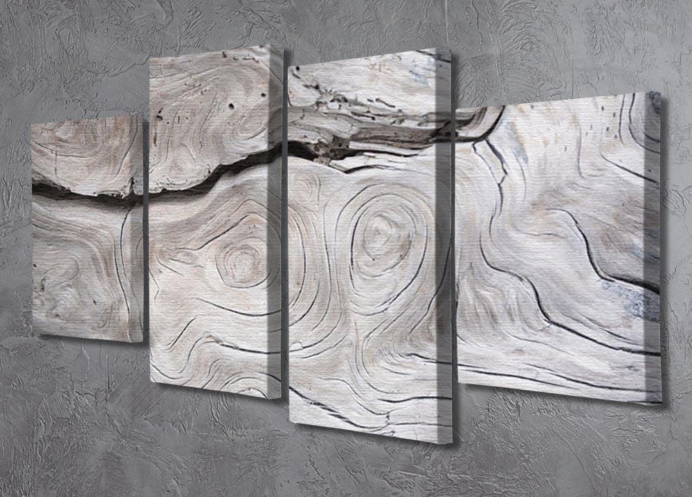 Cracks and structures in wood 4 Split Panel Canvas - Canvas Art Rocks - 2