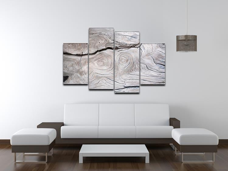 Cracks and structures in wood 4 Split Panel Canvas - Canvas Art Rocks - 3