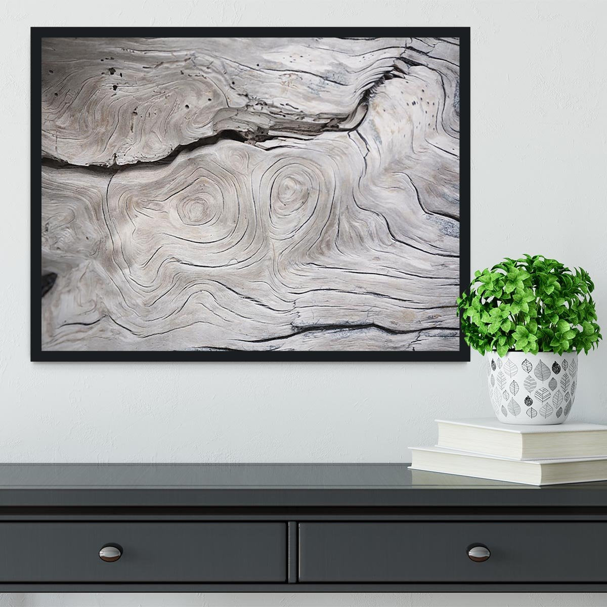 Cracks and structures in wood Framed Print - Canvas Art Rocks - 2