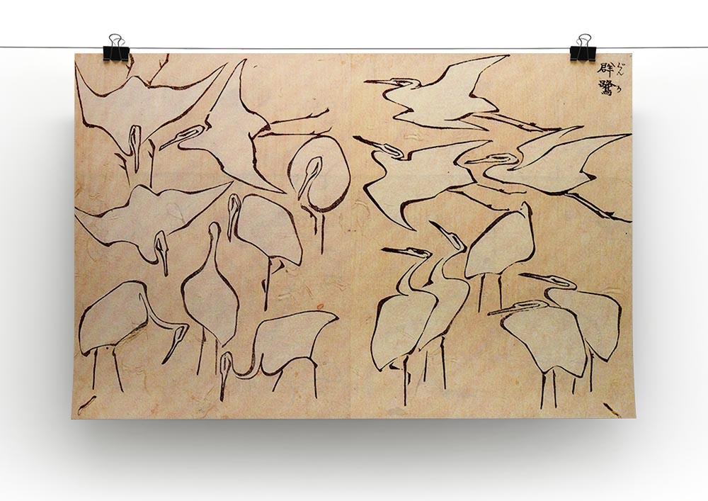 Cranes by Hokusai Canvas Print or Poster - Canvas Art Rocks - 2