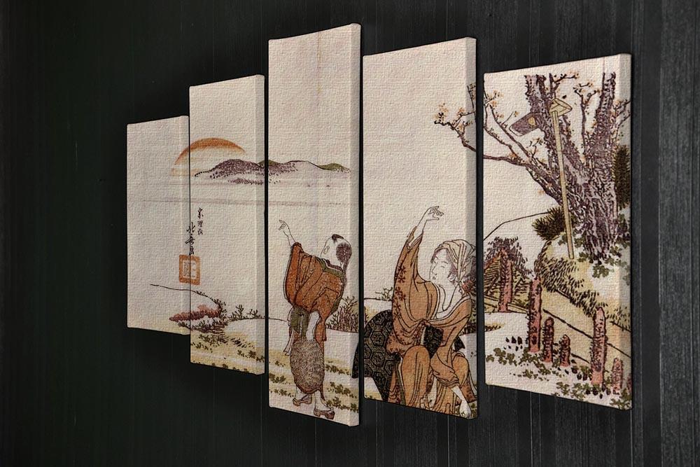 Crazy poetry by Hokusai 5 Split Panel Canvas - Canvas Art Rocks - 2