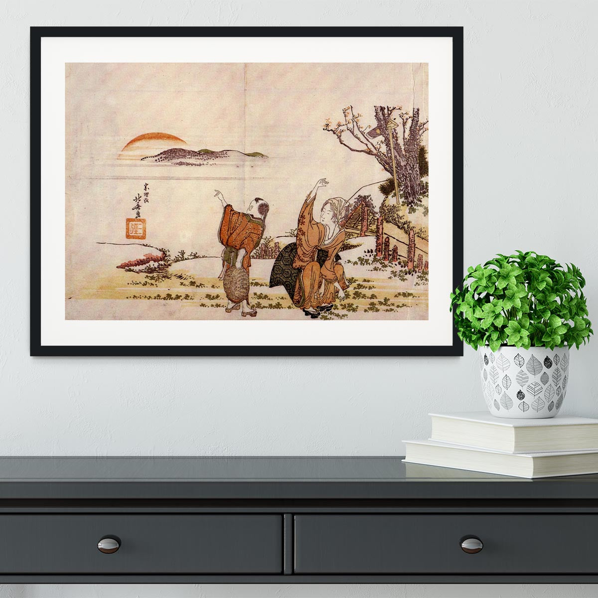 Crazy poetry by Hokusai Framed Print - Canvas Art Rocks - 1