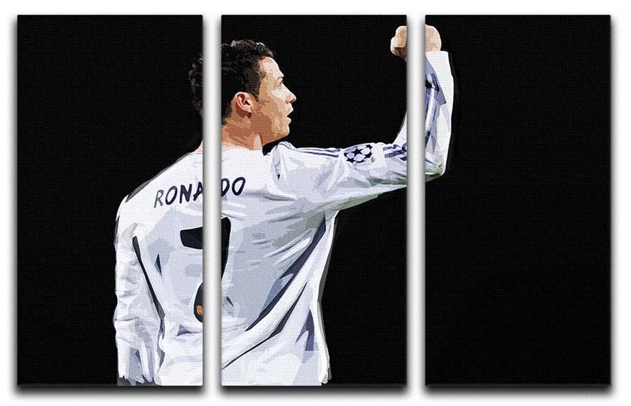 Cristiano Ronaldo 3 Split Panel Canvas Print - Canvas Art Rocks - 1