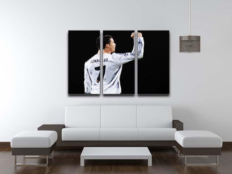 Cristiano Ronaldo 3 Split Panel Canvas Print - Canvas Art Rocks - 3