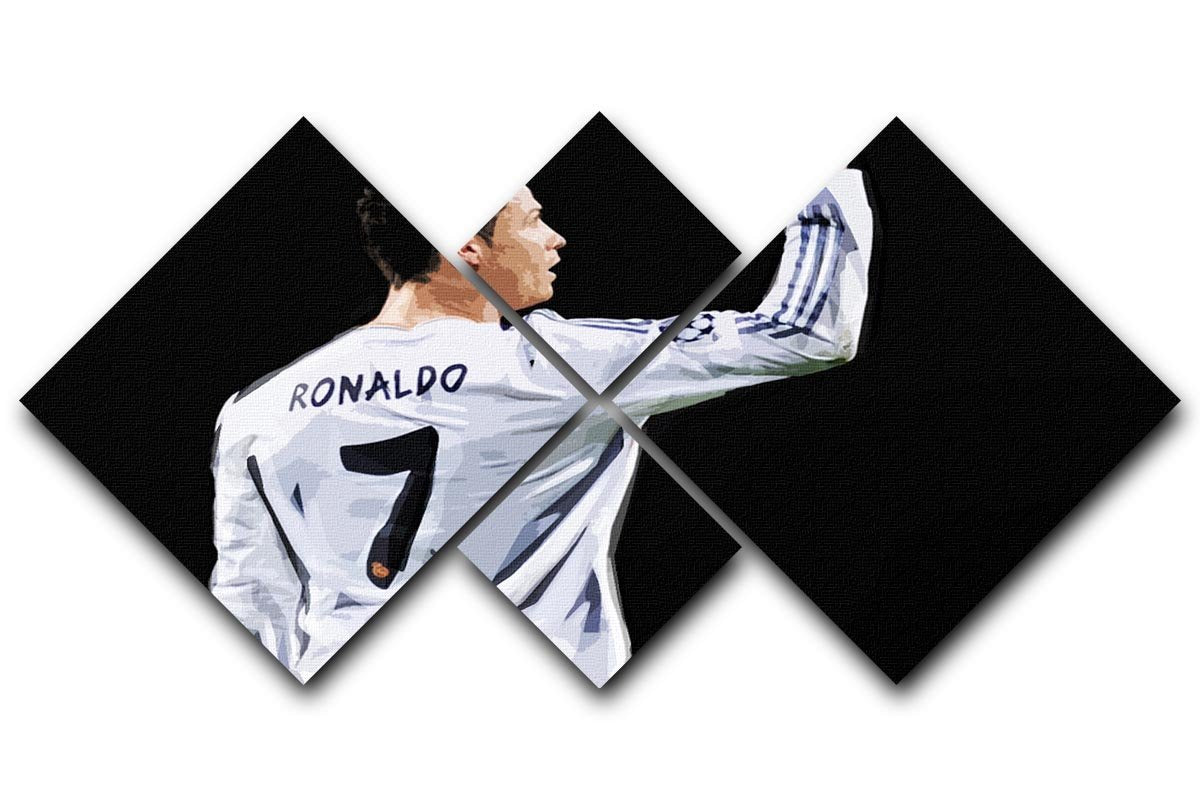 Cristiano Ronaldo 4 Square Multi Panel Canvas  - Canvas Art Rocks - 1