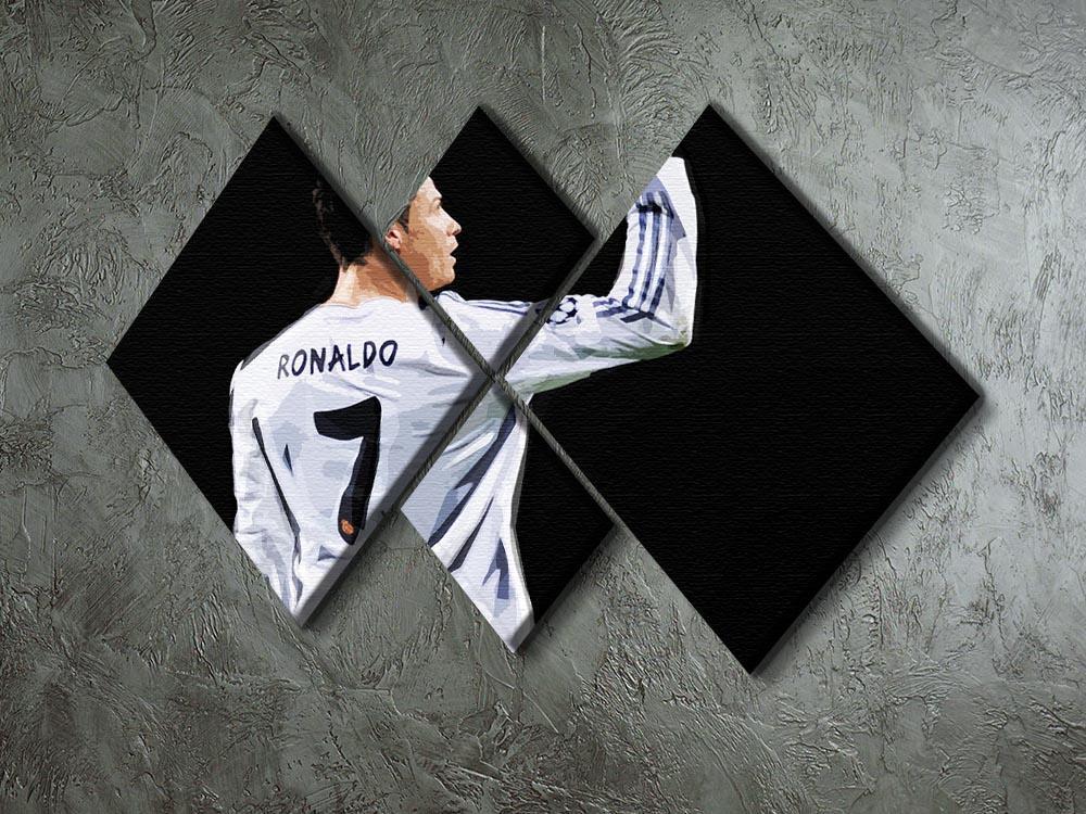 Cristiano Ronaldo 4 Square Multi Panel Canvas - Canvas Art Rocks - 2