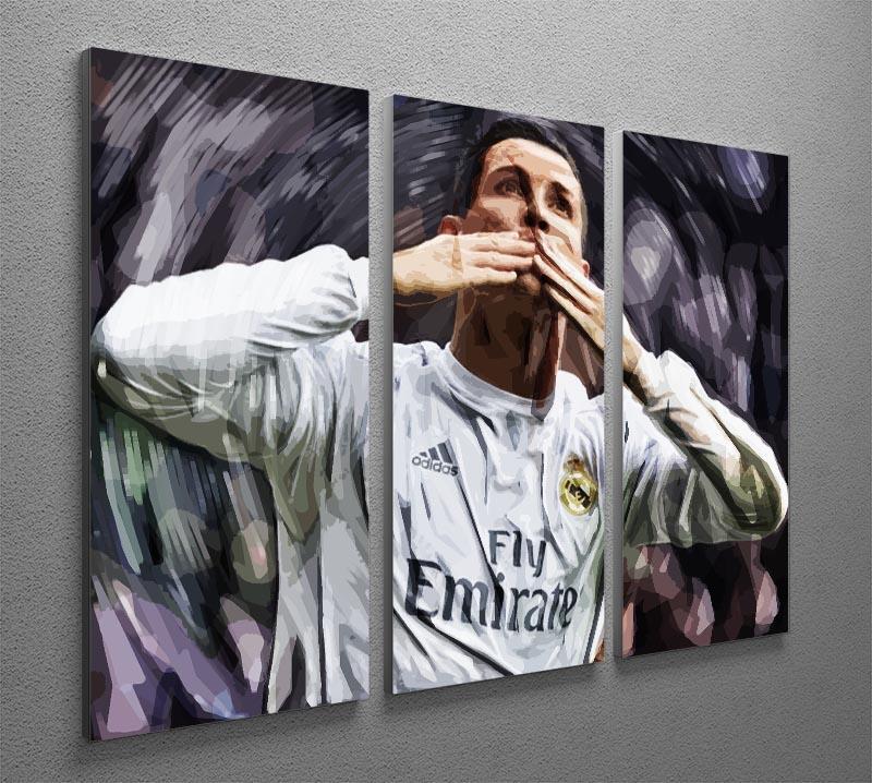 Cristiano Ronaldo Kiss 3 Split Panel Canvas Print - Canvas Art Rocks - 2
