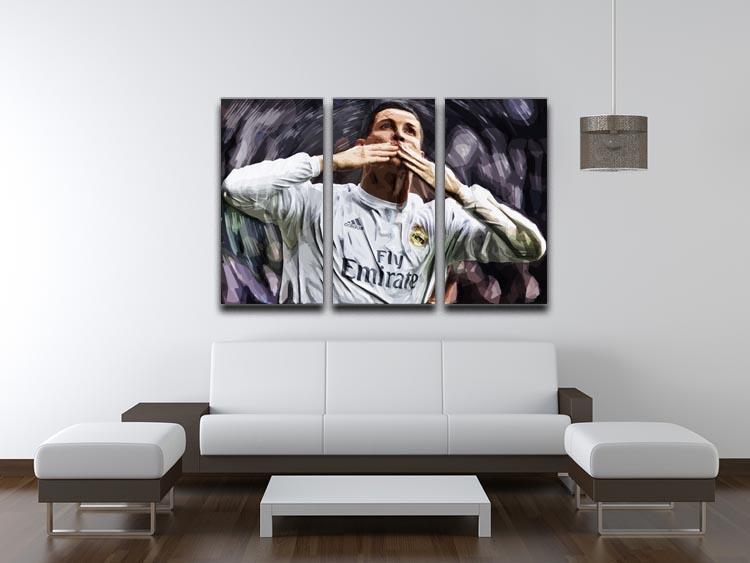 Cristiano Ronaldo Kiss 3 Split Panel Canvas Print - Canvas Art Rocks - 3