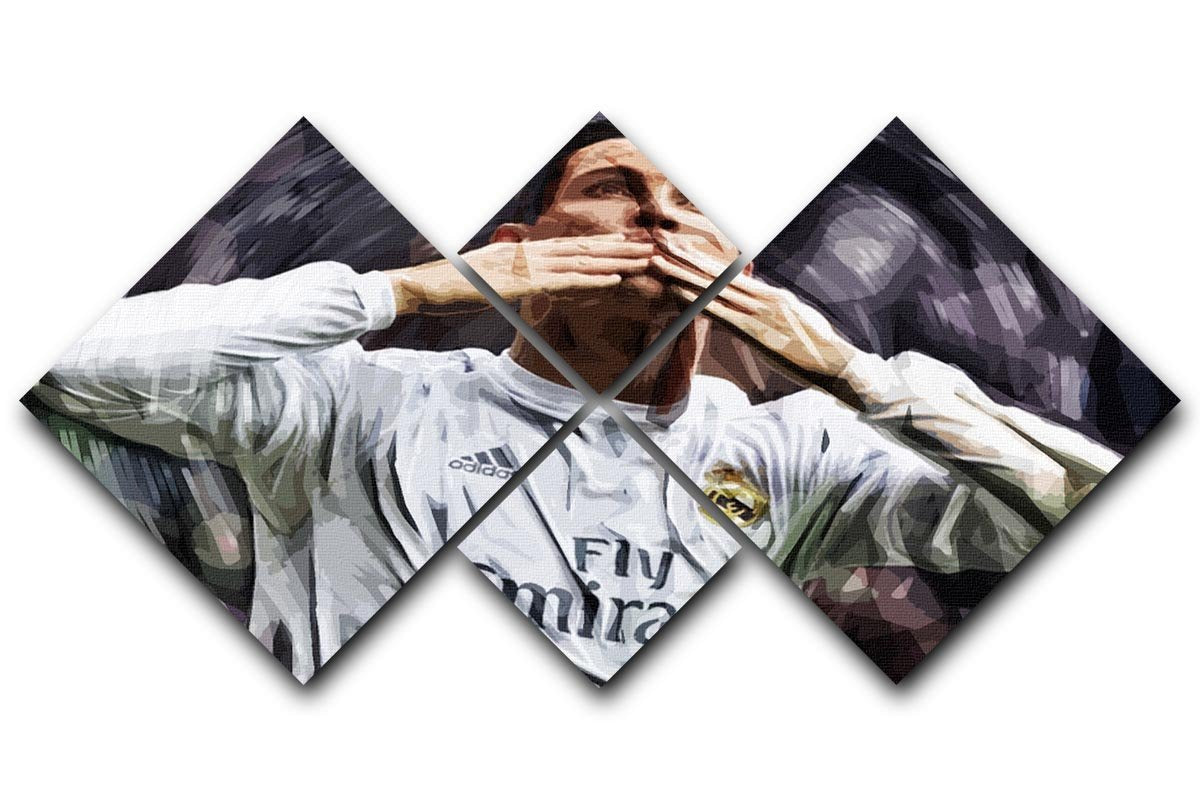 Cristiano Ronaldo Kiss 4 Square Multi Panel Canvas  - Canvas Art Rocks - 1