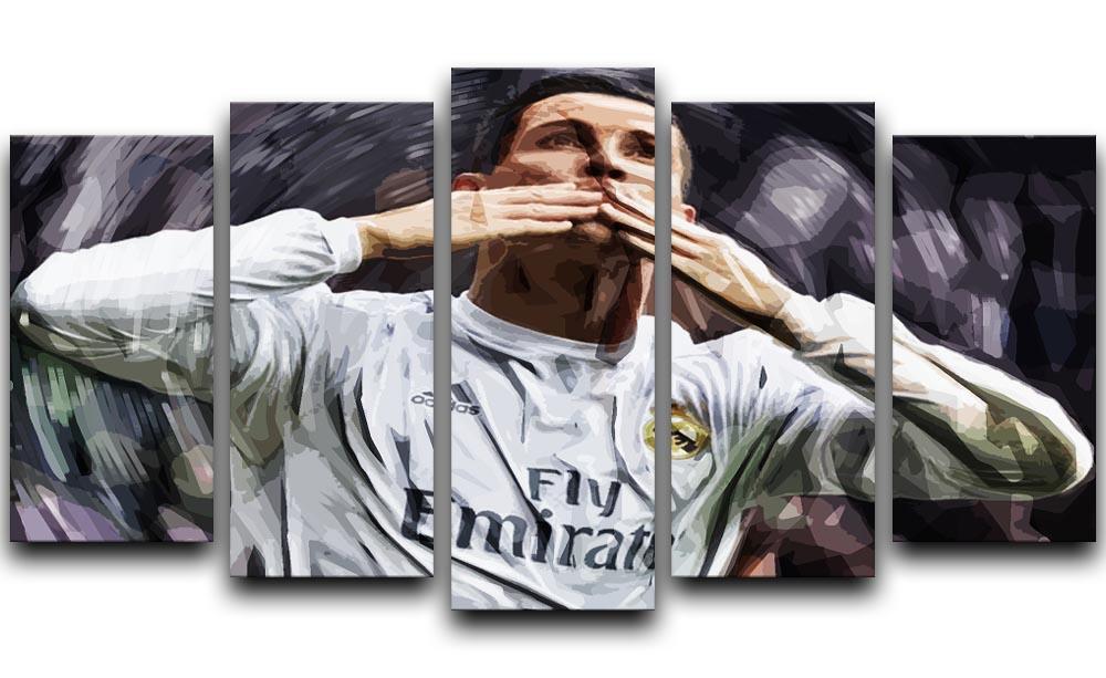 Cristiano Ronaldo Kiss 5 Split Panel Canvas  - Canvas Art Rocks - 1
