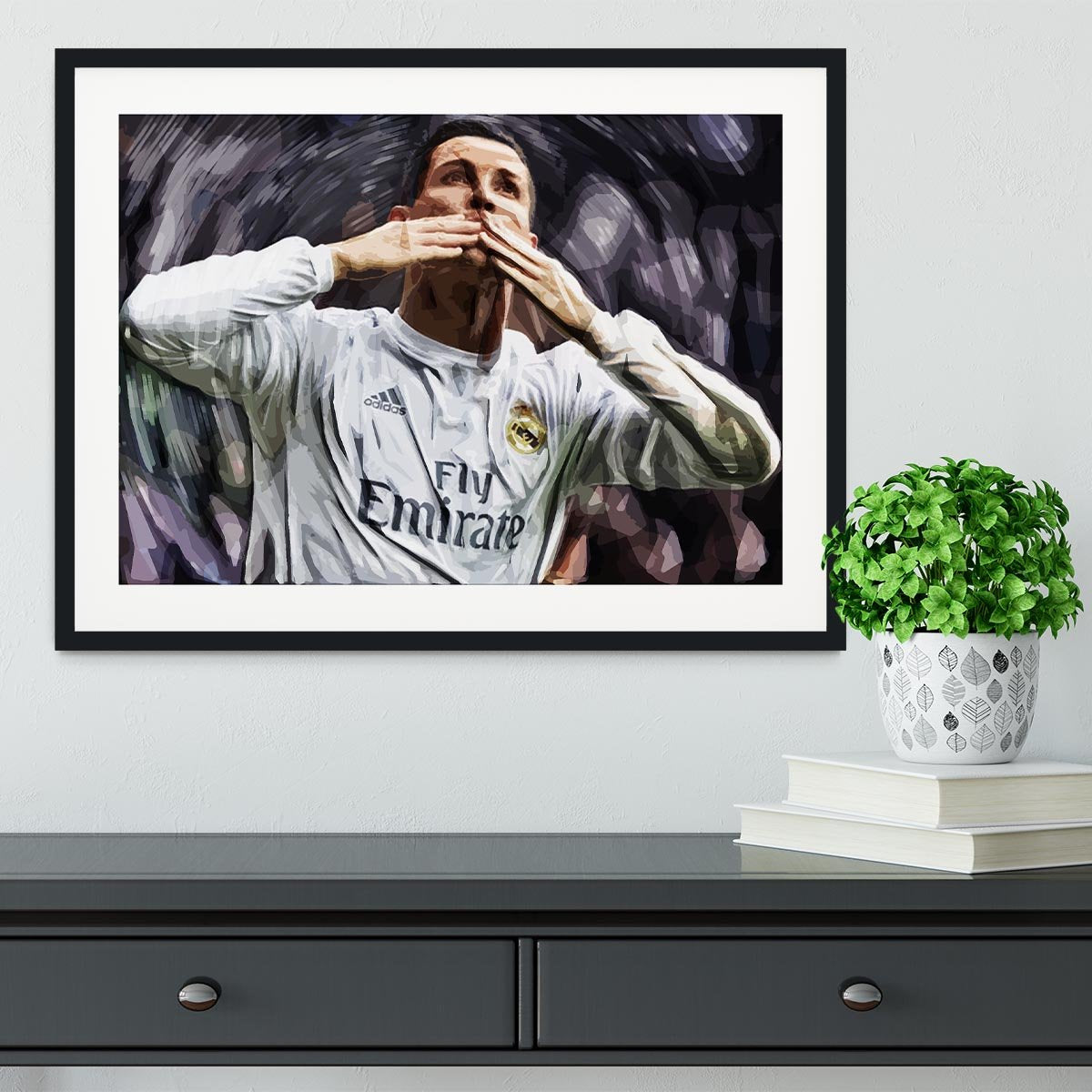 Cristiano Ronaldo Kiss Framed Print - Canvas Art Rocks - 1