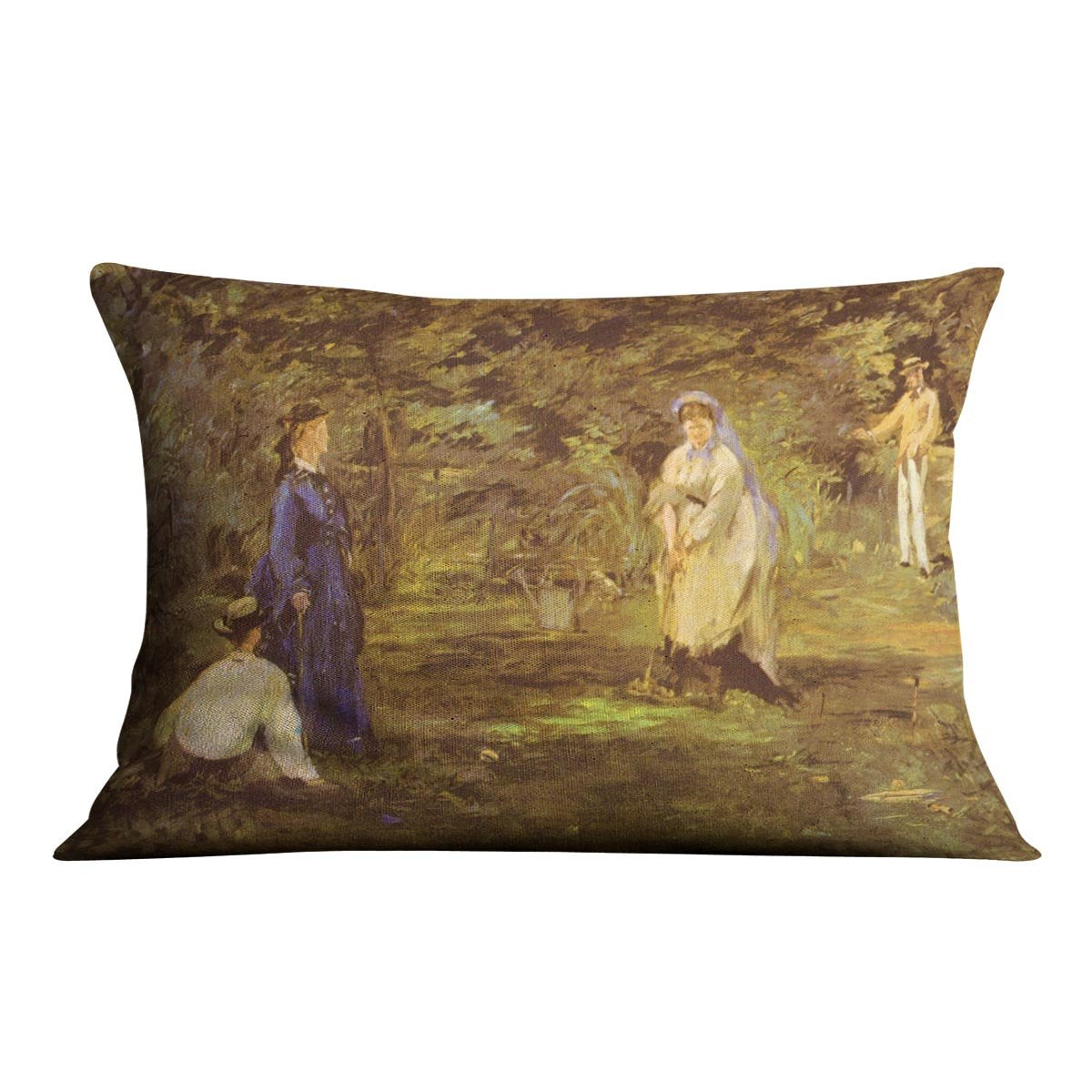 Croquet Party by Manet Throw Pillow