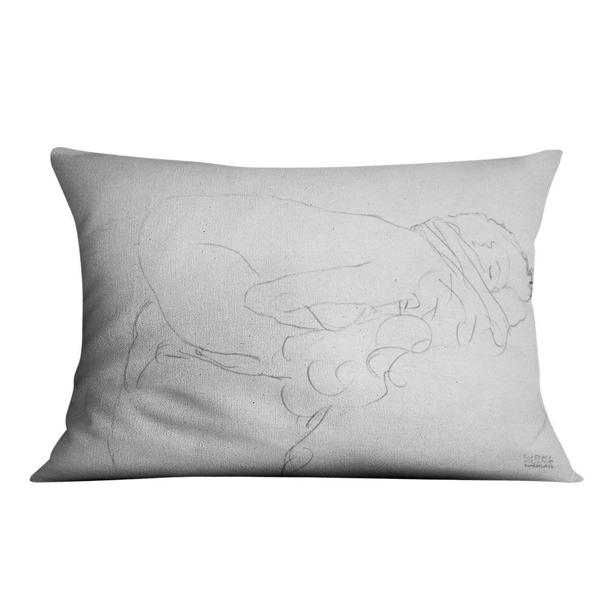 Crouching to right by Klimt Throw Pillow