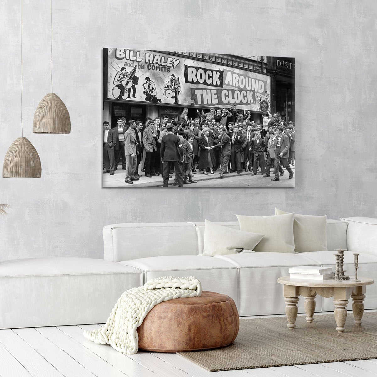Crowd waiting to see Rock Around The Clock Canvas Print or Poster