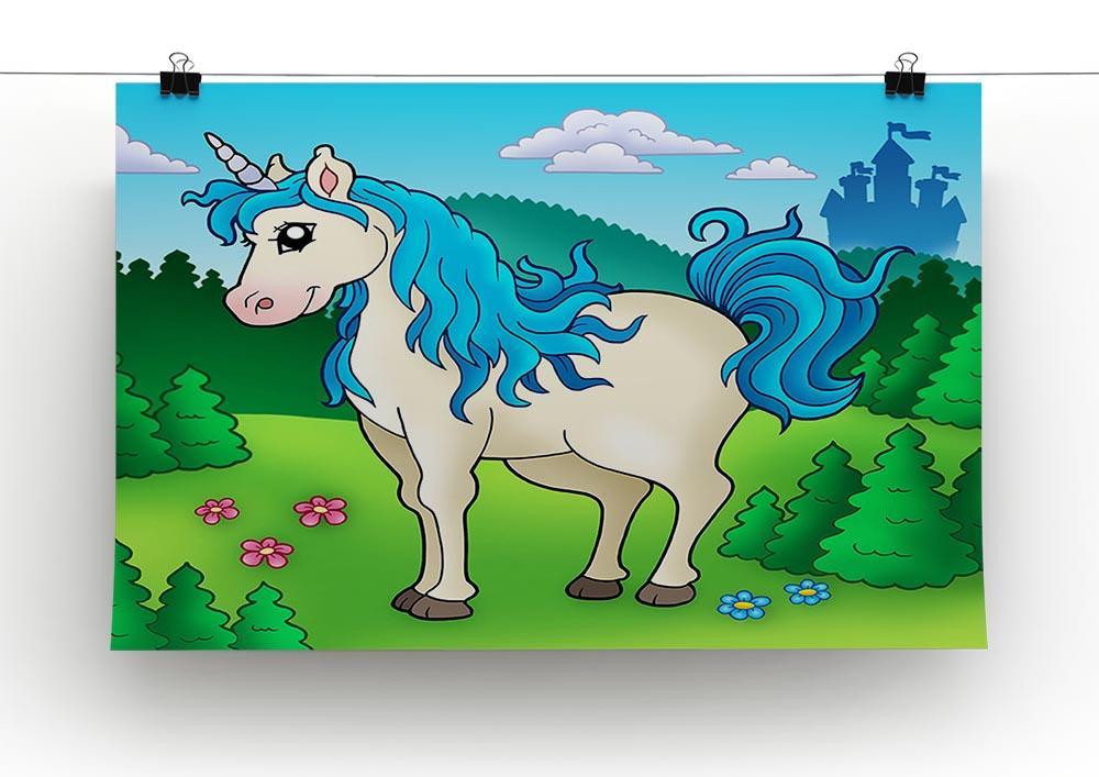 Cute unicorn in forest Canvas Print or Poster - Canvas Art Rocks - 2