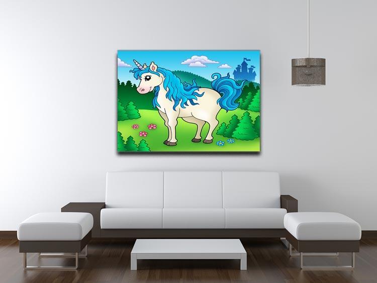 Cute unicorn in forest Canvas Print or Poster - Canvas Art Rocks - 4