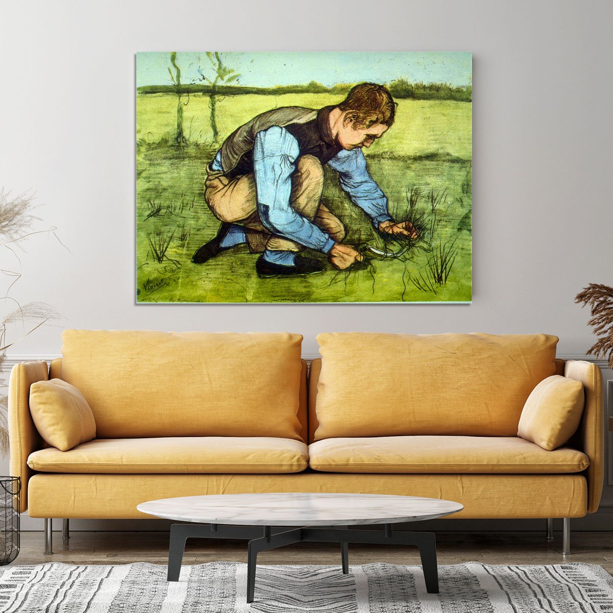Cutting Grass Canvas Print or Poster