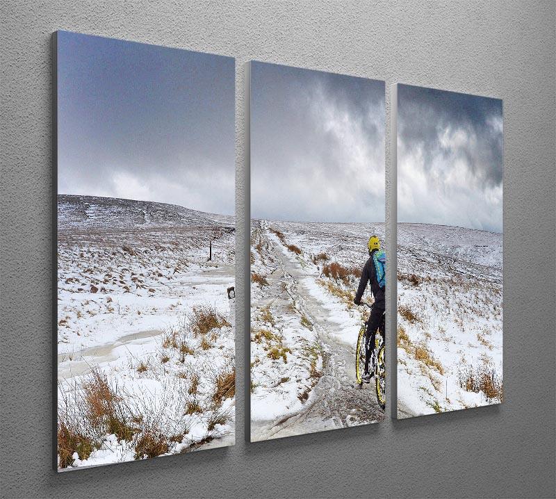 Cycling in the snow 3 Split Panel Canvas Print - Canvas Art Rocks - 2