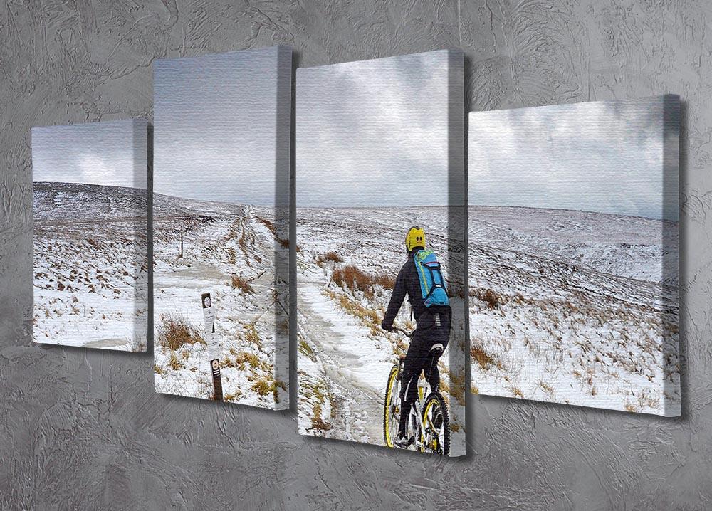 Cycling in the snow 4 Split Panel Canvas - Canvas Art Rocks - 2